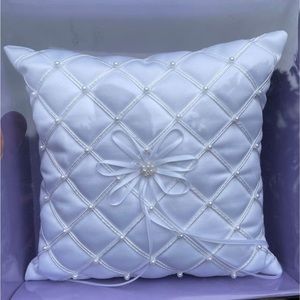Wedding Ring Pillow for rings bearer, white lace